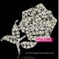 fashion accessories hollow open rose with lefty crystal brooch